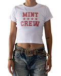 Mintcrew City Star White Women's Rib Tee