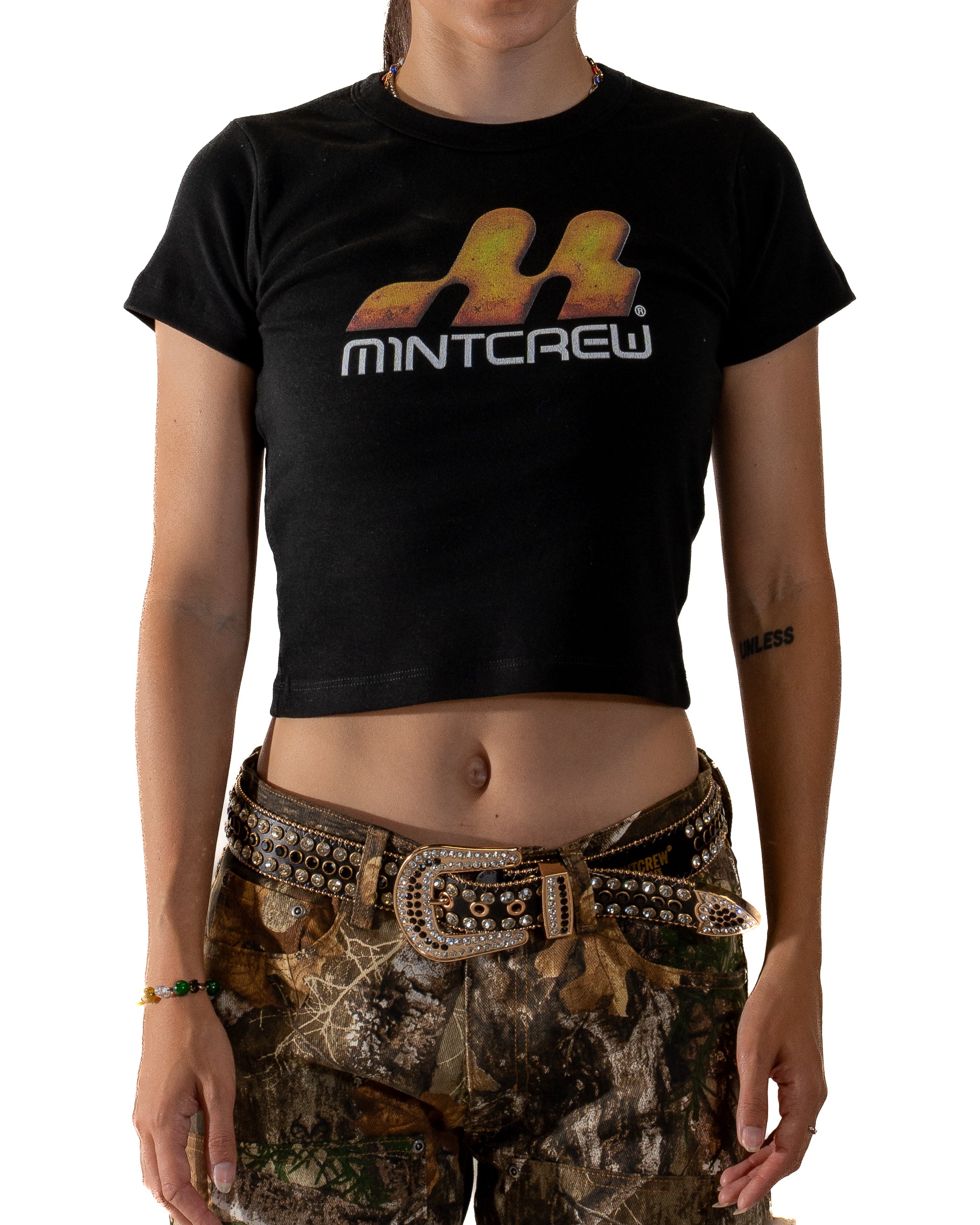 Mintcrew Magma Black Women's Rib Tee