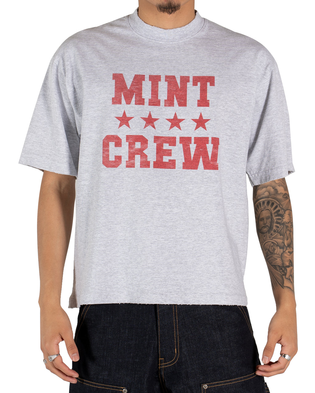 City Star Mint Crew Tee Heather Grey