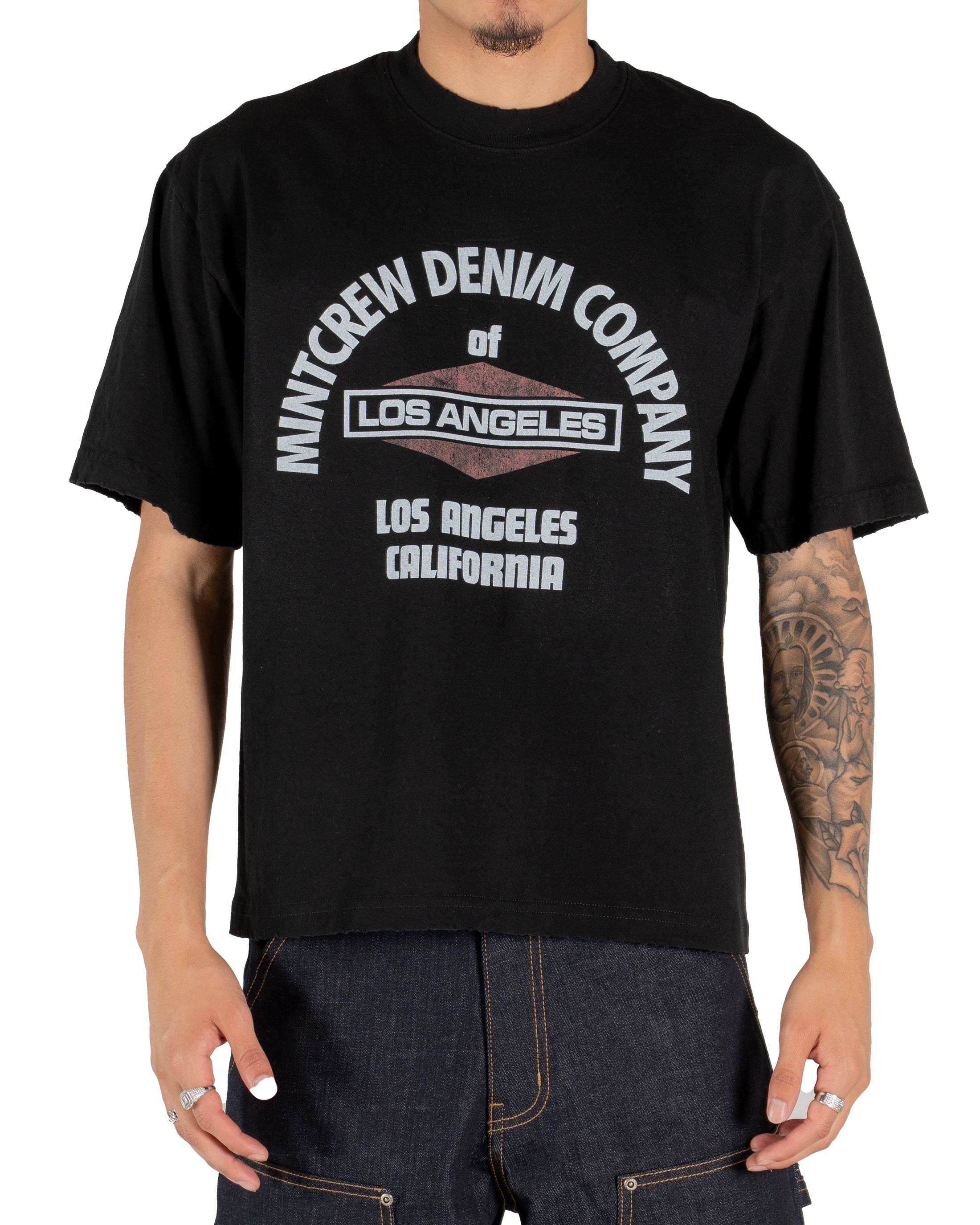 Mint Crew Denim Mfg. Black Tee