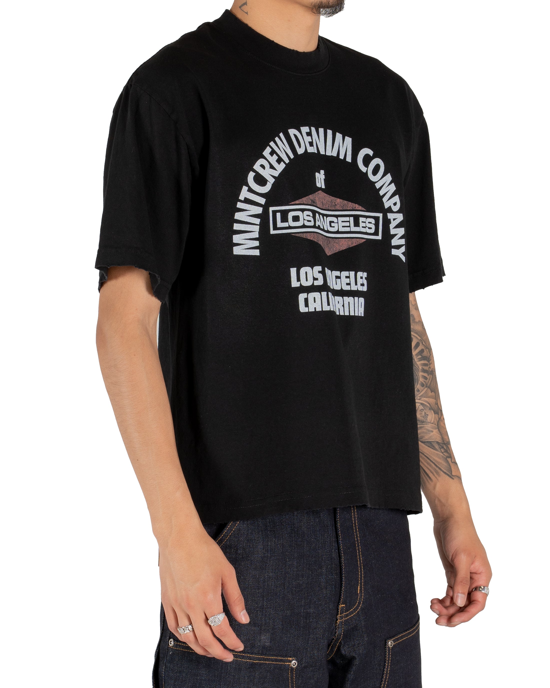 Mint Crew Denim Mfg. Black Tee