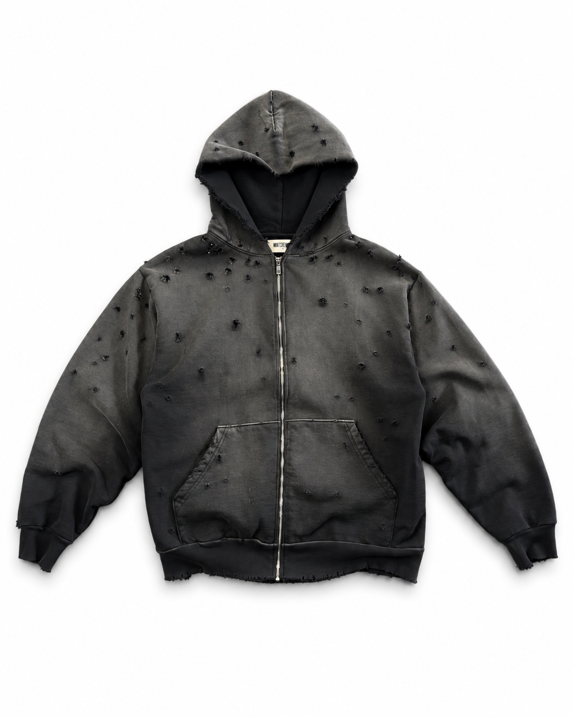 MintCrew Distressed Zip Hoodie