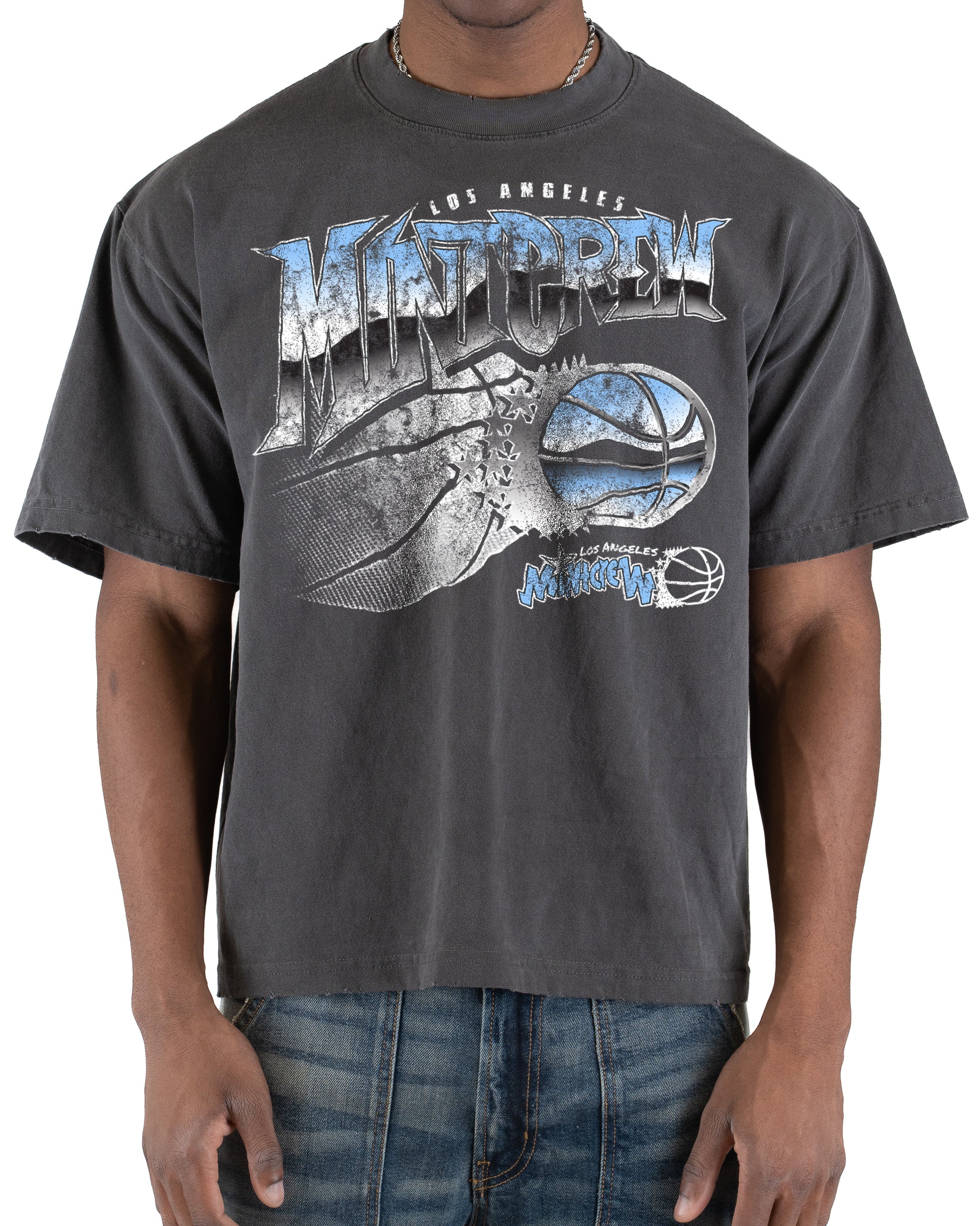 Magic Mint Crew Basketball Vintage Grey Tee