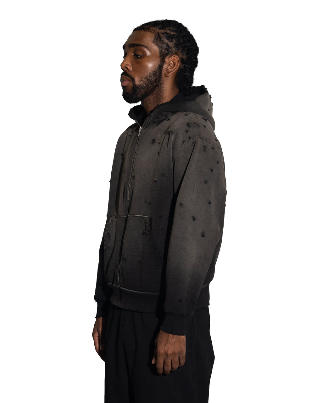 MintCrew Distressed Zip Hoodie