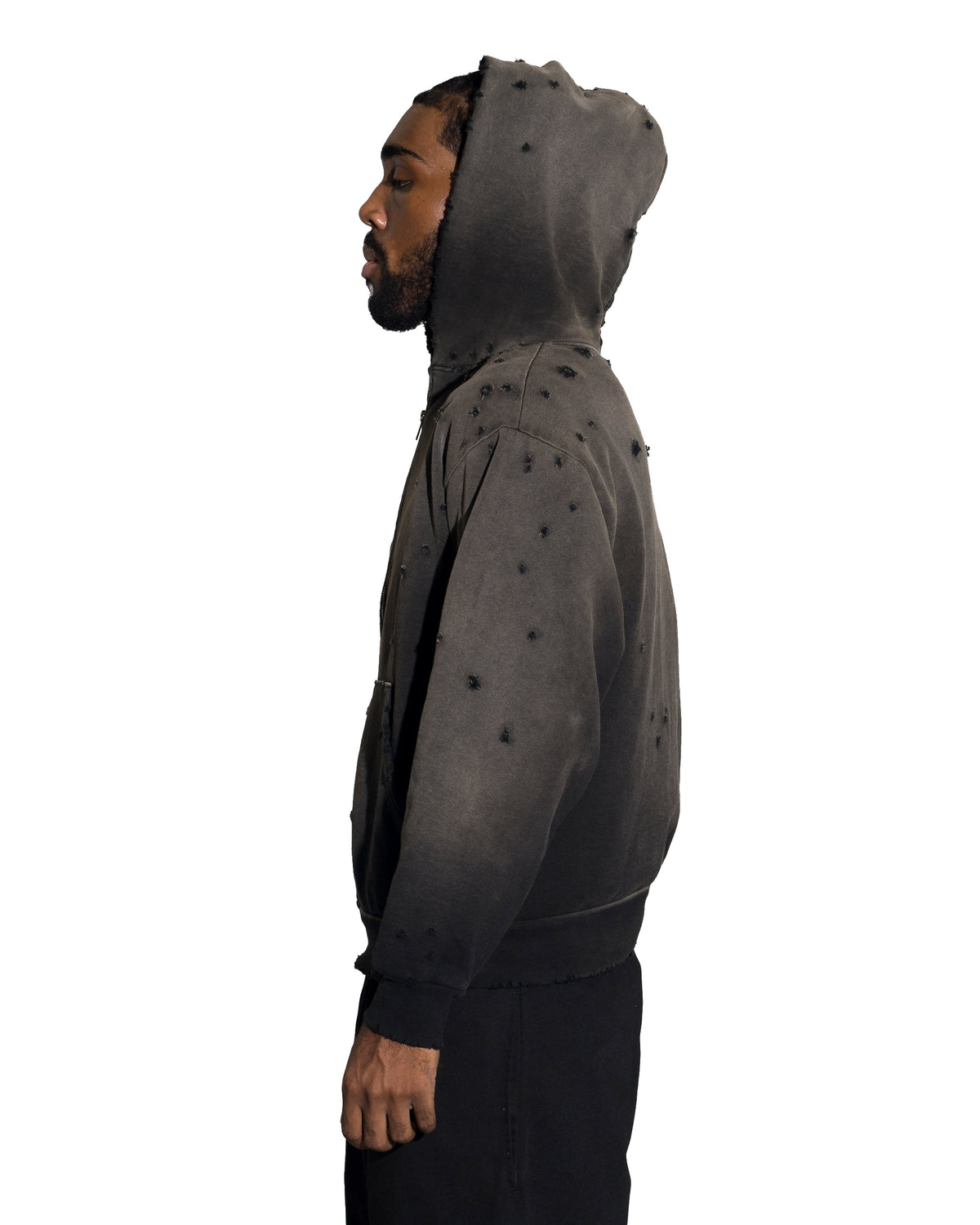 MintCrew Distressed Zip Hoodie