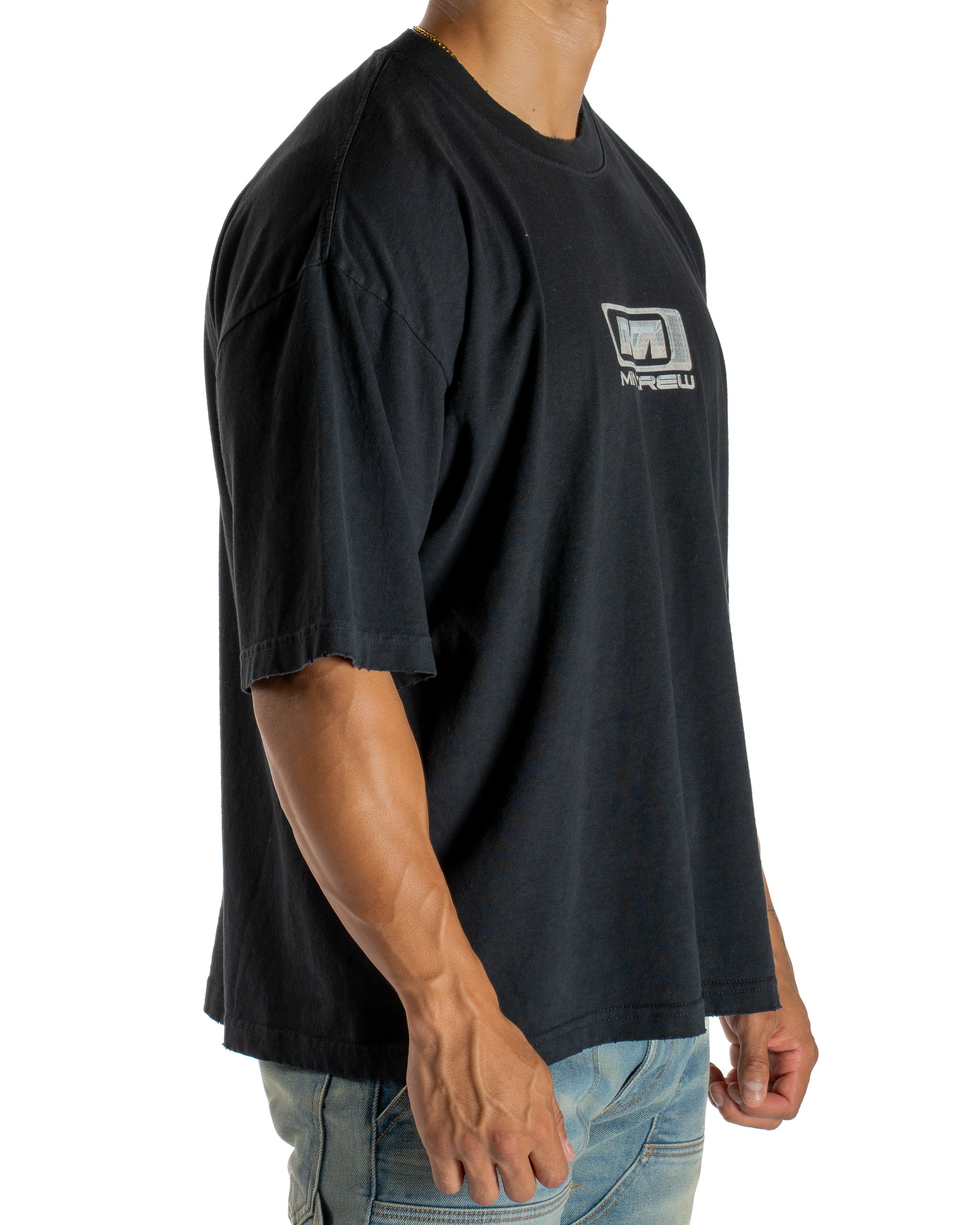 Liquid Metal Mint Crew Black Tee
