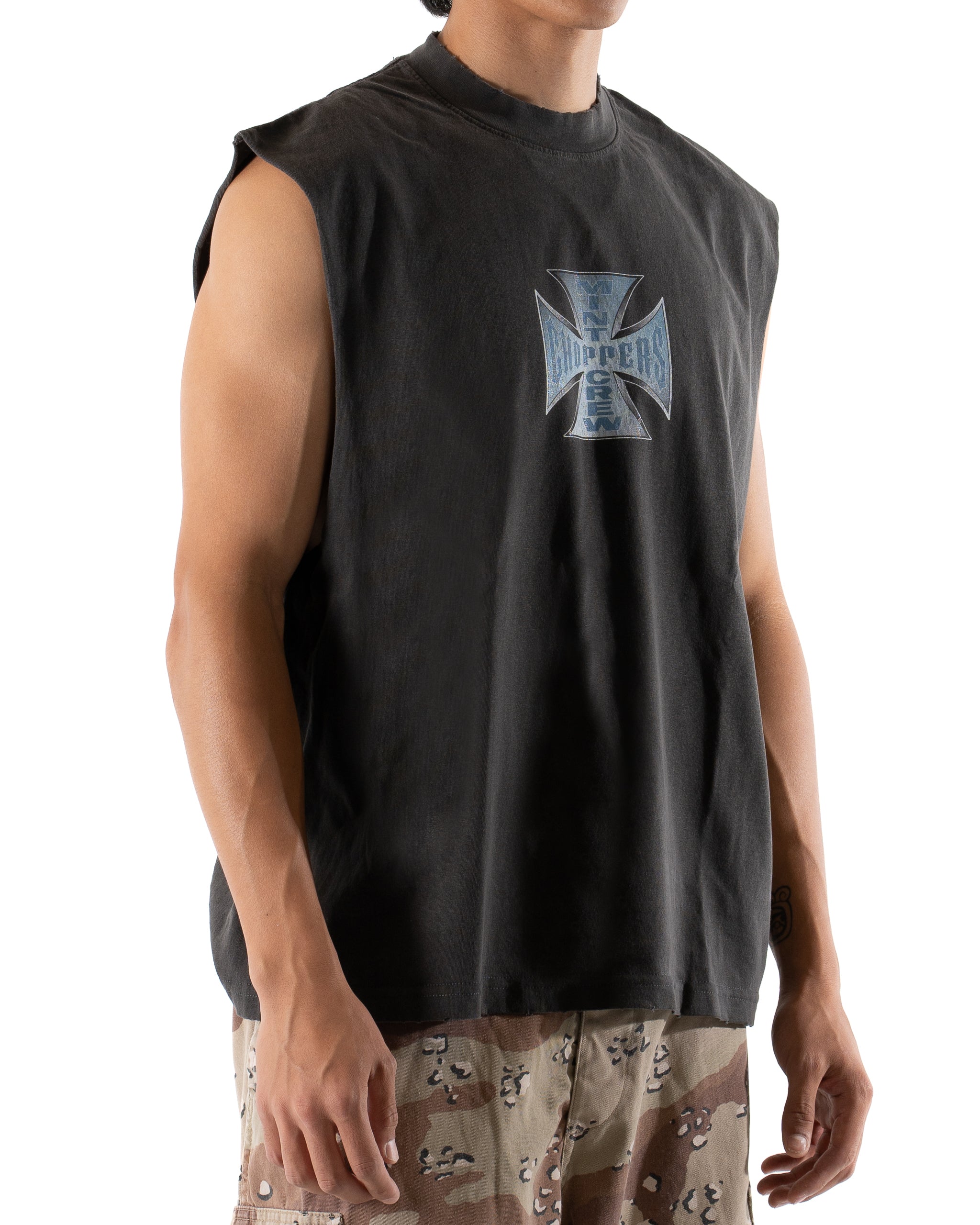 Mint Coast Choppers Vintage Grey Tee (Cutoff tee)