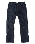 Dark blue jeans on a white background